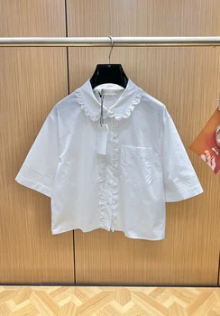 23 Летняя серия супер красивых рубашек с тяжелой вышивкой, чисто-белых, чистых и очень подходящих для летней одежды