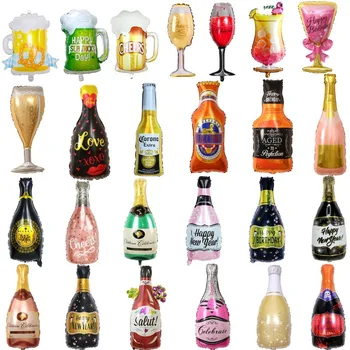 5шт Новый Бокал для шампанского, Пивная бутылка, Воздушные Шары, Баллон из алюминиевой фольги, Вечеринка по Случаю Дня рождения, Фестиваль, Новогоднее украшение Globos