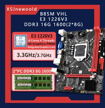 Материнская плата B85 LGA1150 и E3 1226V3 16 ГБ Оперативной памяти Настольная память VGA HDMI LGA 1150 USB3.0 SATA3.0 Настольная материнская плата Placa Mae ATX