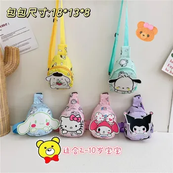 Sanrio hello kitty/ Новая детская сумка через плечо для милых мальчиков и девочек с героями мультфильмов, нагрудная сумка kuromi, нейлоновый кошелек для монет