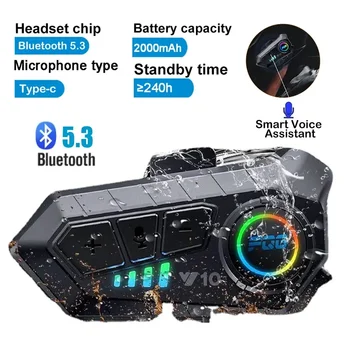 Bluetooth 5.3, шлем-гарнитура, комплект для беспроводного громкой связи, мотоциклетные водонепроницаемые наушники, музыкальный MP3-плеер, динамик для Moto