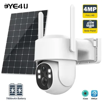 4-Мегапиксельная Солнечная Камера WiFi Outdooe 2K HD Беспроводные IP-Камеры Безопасности PIR Обнаружение Человека Встроенный Аккумулятор емкостью 7800 мАч Наблюдения iCSee