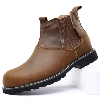 Брендовая мужская обувь Оксфорд, Мужская дизайнерская обувь из натуральной кожи, мужские ботильоны 