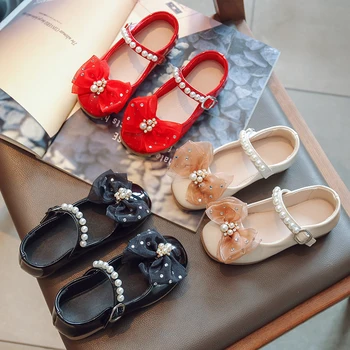 Обувь принцессы для девочек, жемчужное кружево, роскошная детская обувь Morden Mary Janes, 25-36, лакированная кожа, трехцветная свадебная детская осенняя обувь для девочек