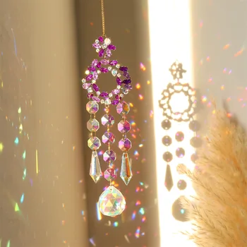 Украшение для ловли солнца Crystal Sun Star Prism Rainbow Maker Light Sun Catcher Home Art Craft Подвесное Окно Наружный Орнамент