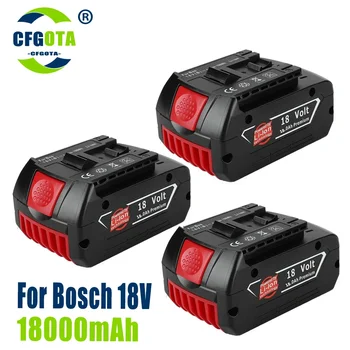 100% Оригинальная Литий-Ионная Аккумуляторная Батарея 18V 18.0A для Запасных Электроинструментов Bosch 18000mah Портативный Индикатор Замены