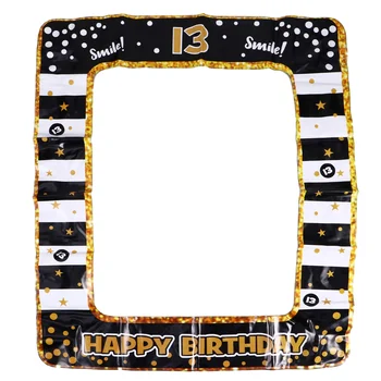 Рамка для фотобудки с Днем рождения Надувная фоторамка из ПВХ Фестивальный реквизит для фотографий Принадлежности для вечеринок в возрасте 16 40 60 лет