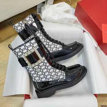 женская обувь на высоком каблуке с квадратной пряжкой, эластичные вязаные сапоги, женские ботинки, роскошный бренд 2024, новые зимние ботильоны
