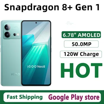 Оригинальный Мобильный Телефон Vivo Iqoo NEO 8 Snapdragon 8 + Gen 1 Android 13,0 OTA 6,78 