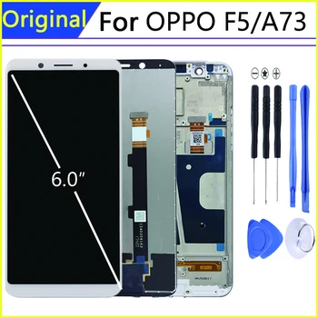 ЖК-дисплей AAA + для 6,0-дюймового дисплея OPPO F5 в ЖК-дисплеях мобильных телефонов, детали для сборки дигитайзера для сенсорного экрана OPPO A73