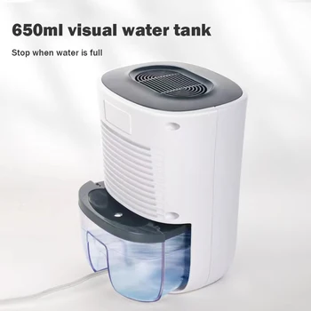 Мини-осушитель с базовым воздушным фильтром Портативный осушитель с визуальным резервуаром для воды большой емкости, без звука впитывающий влагу