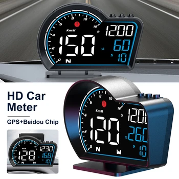 3,6-Дюймовый Головной HUD GPS Спидометр Электроника Цифровой Экран Сигнализации Напоминание Метр OBD2 Автомобильные Аксессуары Для Безопасного Вождения автомобиля