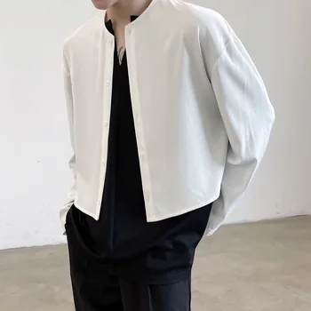 2021 весна Корейский стиль Персонализированные рубашки с коротким разрезом мужские повседневные свободные дикие простые рубашки M-XL