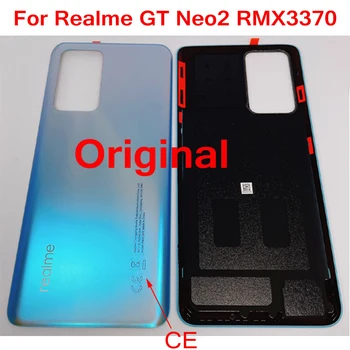 100% Оригинальная Лучшая Задняя Крышка Батарейного Отсека Для Realme GT Neo2 Neo 2 RMX3370 Задняя Крышка Корпуса Телефона + Клейкая Стеклянная Панель