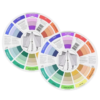 Руководства по смешиванию цветов, 2 комплекта 9-дюймового творческого цветового круга, учебное пособие по смешиванию красок, инструмент для обучения рисованию