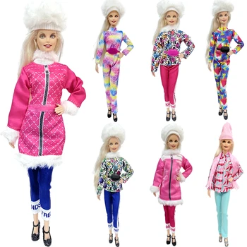 Зимняя одежда для кукол NK 1/6, плюшевое пальто для кукол Барби, Красивая одежда ручной работы, Аксессуары для кукольной игрушки для девочек JJ