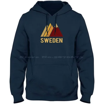 Швеция Ретро Толстовка из 100% Хлопка С Капюшоном Шведский Флаг Мальме Швеция Скандинавия Стокгольм Идея