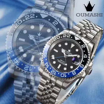 пользовательские мужские часы GMT серии 2023, новые спортивные часы NH34, механические, полностью автоматические, 100-метровые водонепроницаемые, светящиеся керамические сапфировые