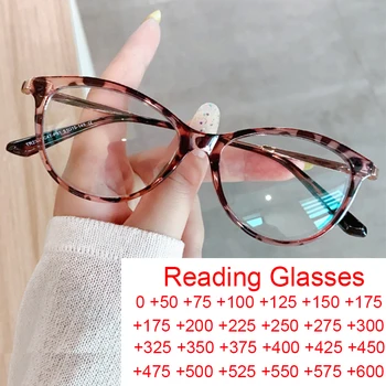 Женские очки для чтения в ацетатной оправе с защитой от синего света, рецептурные очки элитного бренда, женские компьютерные очки от 0 до + 6,0