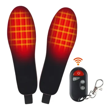 Электрическая грелка для ног емкостью 2000 мАч, стельки с подогревом, перезаряжаемые USB-нагревательные подошвы, Вставка для ботинок с дистанционным управлением для мужской и женской обуви