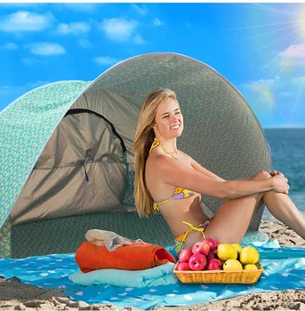 Пляжная палатка для кемпинга на 3-4 человека, Уличная Солнцезащитная палатка для кемпинга, Водонепроницаемая Портативная Простая настройка, Путешествия, Рыбалка, пешие прогулки, Пикник