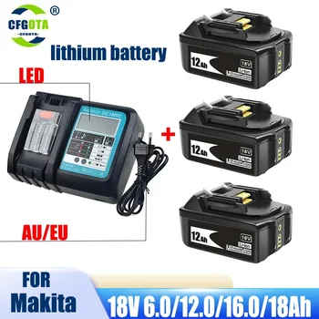 BL1860 Аккумуляторная Батарея 18V 18000mAh Литий-ионная для Makita 18v Аккумулятор BL1840 BL1850 BL1830 BL1860B BL1850 BLXT 400 + зарядное устройство