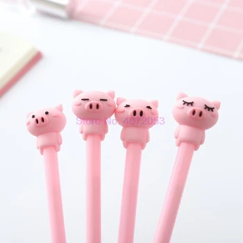 500 шт./лот Гелевая ручка Kawaii Cute Kawaii Pink Pig Модные Школьные канцелярские принадлежности Подарки для студентов Аксессуары Канцелярские принадлежности