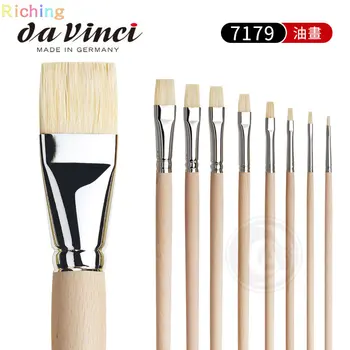 Кисть для масляных и акриловых красок Da Vinci Series 7179 с ярко-белой китайской щетиной, гибкая, но прочная для равномерных мазков