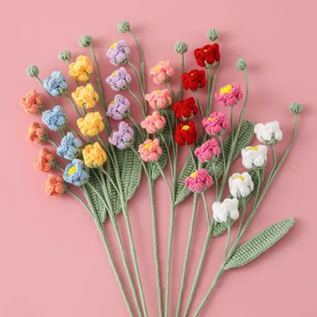 Цветы ручной вязки Искусственные цветы для украшения Сладкий колокольчик Ветка орхидеи Подарки на День Святого Валентина Стол домашнего декора