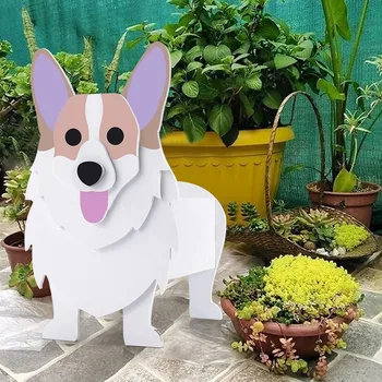 Садовый цветочный горшок Собака Пудель Чихуахуа Милые Кашпо для животных Цветочный Горшок Кашпо для собак Контейнеры для хранения Кашпо для собак 1 шт. Домашняя собака