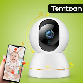 Интеллектуальная видеокамера Tomteen 1080P Tuya Беспроводная Защита безопасности Wi-Fi IP-камера наблюдения Радионяня Веб-камера ночного видения