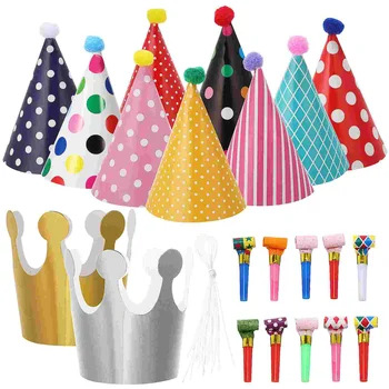 Несколько стилей Шляп для вечеринки с Днем рождения в горошек, Милая шапочка ручной работы, Корона, украшение для душа, подарки для мальчиков и девочек, поставка