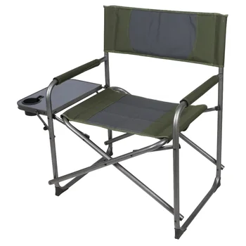 Крупногабаритное директорское кресло Ozark Trail с приставным столиком для улицы, зеленая ткань