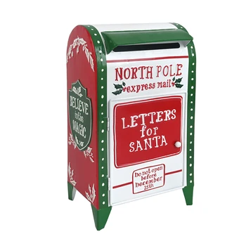 Металлический почтовый ящик для сада на открытом воздухе, Рождественский почтовый ящик с пожеланиями, оставляющий сообщение, Почтовый ящик для почтового ящика Санта-Клауса, дизайн фермерского дома