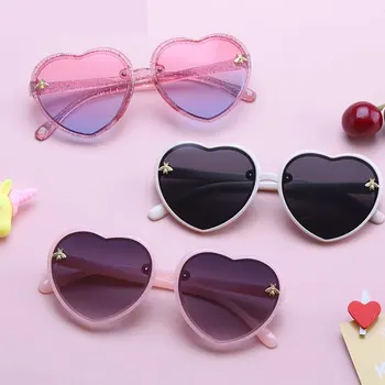 Летняя мода FOCUSNORM, солнцезащитные очки для девочек и мальчиков в форме сердца, солнцезащитные очки для улицы, 6 цветов