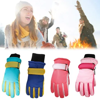 Зимние лыжные перчатки, теплые перчатки, теплые велосипедные перчатки с милым принтом, Мягкие ветрозащитные перчатки # t2g