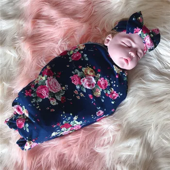 Шарф для пеленания ребенка + повязка на голову с галстуком-бабочкой, повязка на голову, одеяло для новорожденных, комплект одеял