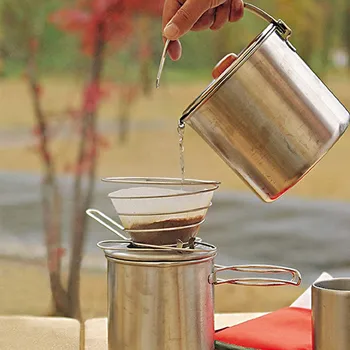Новый 1шт кофейный фильтр-чашка для кемпинга на открытом воздухе подставка для капельниц для кофе Складная воронка Фильтровальный стакан из нержавеющей стали ручная стирка кофейного фильтра