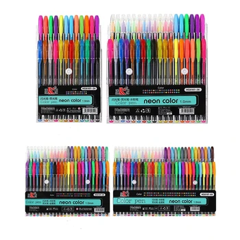 Набор гелевых ручек GENKKY 48 цветов, блестящая гелевая ручка для взрослых, раскраски, журналы, Маркеры для рисования