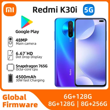 xiaomi redmi k30i Android 5G Разблокирован 6,67 дюйма 8 ГБ оперативной памяти 256 ГБ ПЗУ Всех цветов в Хорошем состоянии Оригинальный подержанный телефон