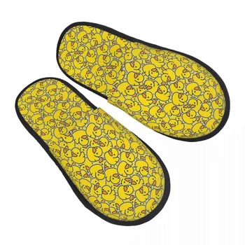 Осенне-зимние желтые классические тапочки с резиновой уточкой для мужчин и женщин, нескользящие тапочки для спальни, удобные и теплые пушистые тапочки в подарок