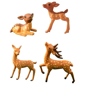 Статуя пятнистого оленя, мини-фигурки, небольшой декор, миниатюрный орнамент из микро-ПВХ, декорации, игрушечная фигурка Бонсай, пейзаж, Рождественские украшения
