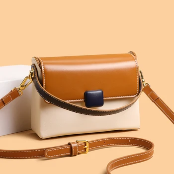 Модная Маленькая квадратная женская сумка, роскошная дизайнерская сумка через плечо и кошельки, новинка, высококачественная кожаная сумка в стиле ретро, трендовая сумка через плечо