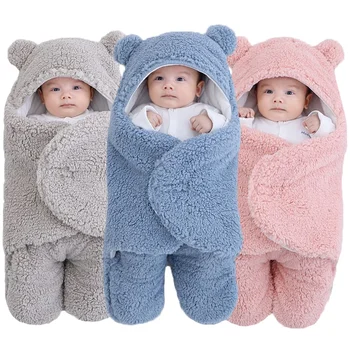 Мягкие одеяла для новорожденных, детский спальный мешок, Конверт для новорожденных, Спальный мешок, Утепленный кокон для ребенка 0-9 месяцев