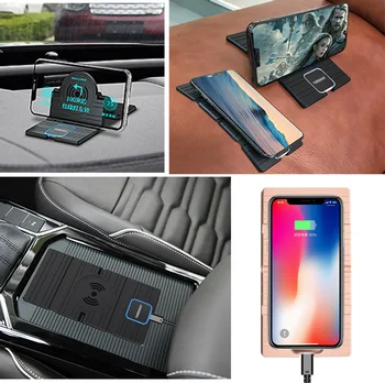 5 Вт/7,5 Вт /10 Вт/15 Вт QI Универсальное Автомобильное Зарядное устройство Беспроводное Зарядное Устройство Автомобильная Зарядная площадка для Быстрого зарядного устройства телефона для iPhone Samsung Huawei