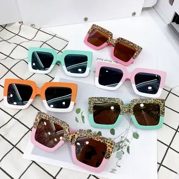 Модные квадратные солнцезащитные очки Для маленьких мальчиков и девочек, Двойные солнцезащитные очки для улицы с защитой от ультрафиолета, 6 цветов