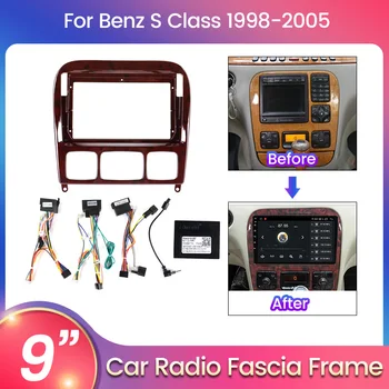 Автомобильный Радиоприемник 2Din Рамка для Mercedes Benz S Class W220 1998-2005 Комплект Адаптера Стерео Панель Приборной панели DVD-Плеер Рамка Кабель