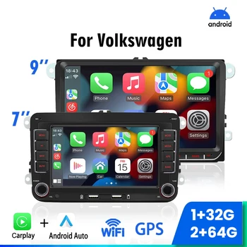 7-дюймовый 2Din Автомобильный Радиоприемник для Volkswagen Golf 5 6 Polo Passat B6 B7 CC Skoda Jetta Универсальный Muiltmedia Carplay Wifi GPS Навигация