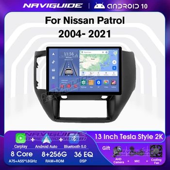 NAVIGUIDE Y1 13-дюймовый Автомобильный Радиоприемник Для Nissan Patrol 2004-2021 Android 10 Авто GPS Навигация Мультимедийный плеер 1920*1200 P Carplay BT
