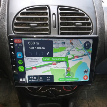 128 ГБ Автомобильный Радиоприемник Android 11 С Сенсорным Экраном Мультимедийный Видеоплеер Для Peugeot 206 2006 Citroen C2 GPS BT Стерео Авторадио Carplay